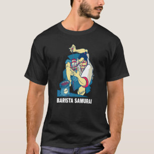 T-shirt Barista Samurai Presse Française Motif Café Et Bar