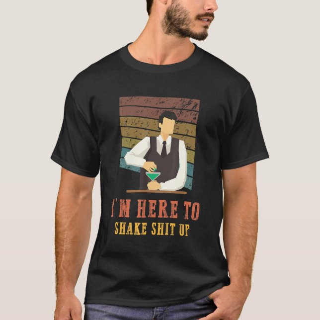 T-shirt Barista Shake Up Bartender Funny Saying (Devant)