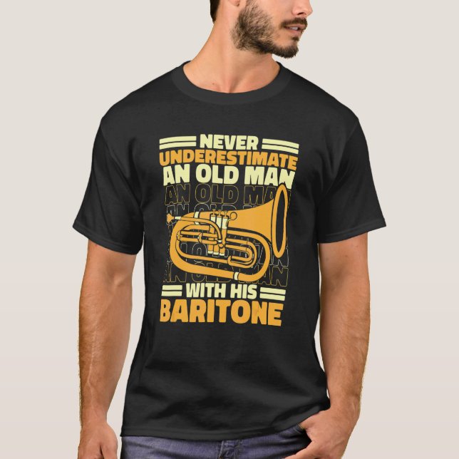 T-shirt Baritone Bass Euphonium Old Man 1 (Devant)