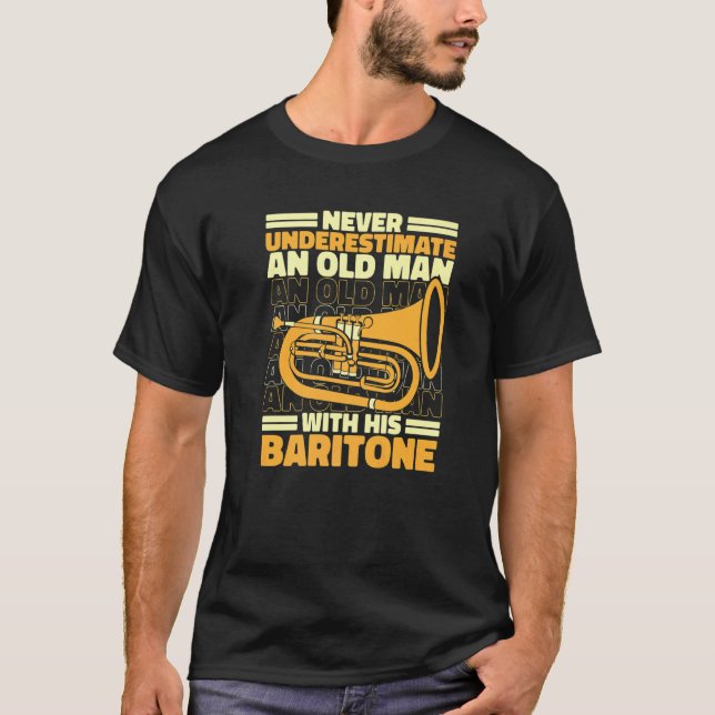 T-shirt Baritone Bass Euphonium Old Man  1 (Devant)