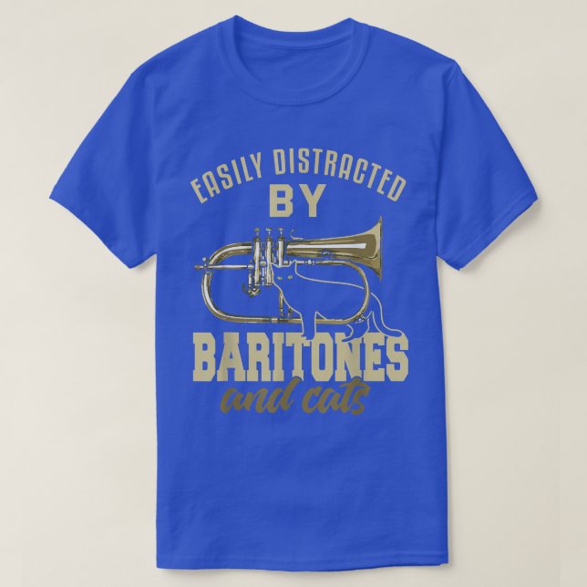 T-shirt Baritone Funny Amoureux des chats Marching Band Ba (Design devant)