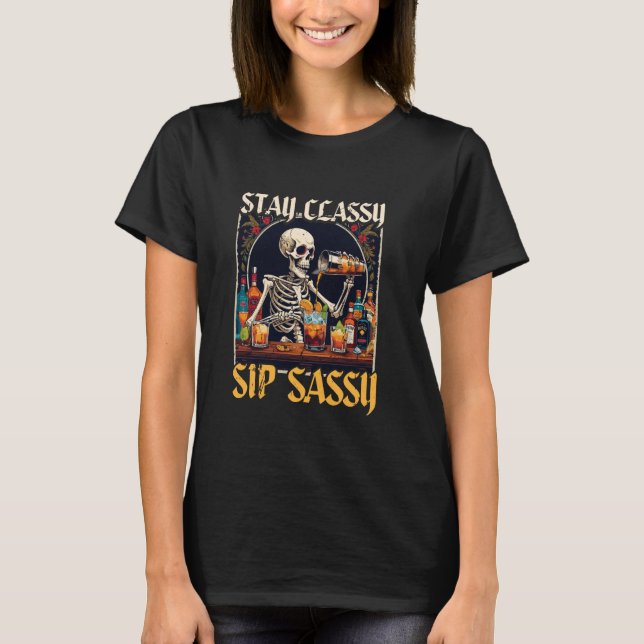 T-shirt Barkeeper Bartender Bartending Stay Classic Sip Sa (Devant)