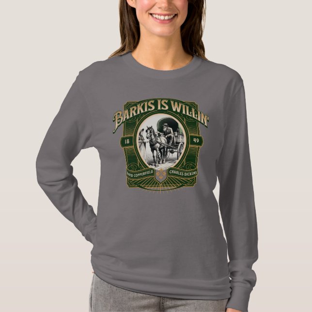 T-shirt Barkis is Willin' Green Gold Literary Tee (Devant)