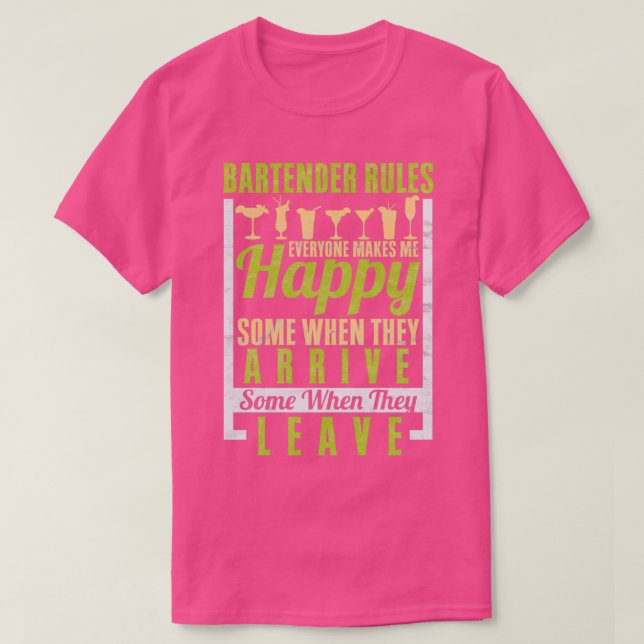 T-shirt Barmaid Barman Bartender Régit Tout Le Monde Me Fa (Design devant)