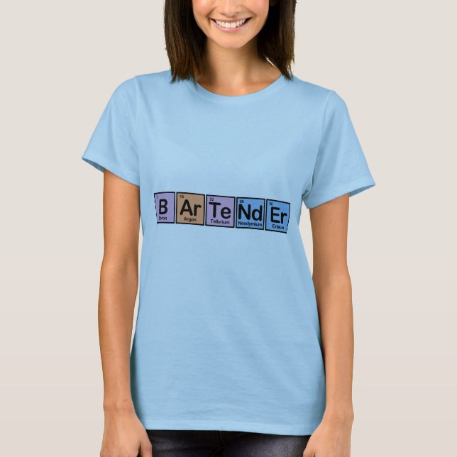 T-shirt Barman fait d'éléments (Devant)