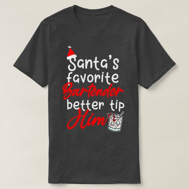 T-shirt Barman favori Santas 4 (Design devant)