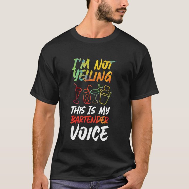 T-shirt Barman Mixologue Je Ne Crie Pas C'est Mon Ba (Devant)