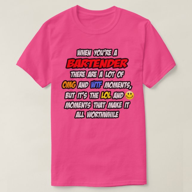 T-shirt Barman OMG WTF LOL (Design devant)