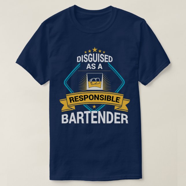 T-shirt Barman Responsable Industrie De L'Alcool Boisson D (Design devant)