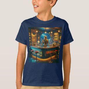 T-shirt Barman Robot dans le bar interstellaire de l'ère s