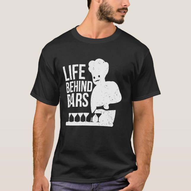 T-shirt Barmann the life behind the bar (Devant)