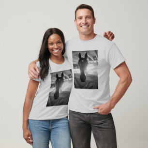 T-shirt Barn Horse.Photographie noir et blanc
