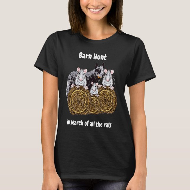T-shirt Barn Hunt  à la recherche de rats avec Aussie Catt (Devant)