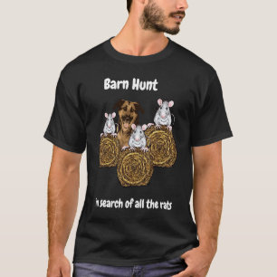 T-shirt Barn Hunt à la recherche de rats avec un Berger Al