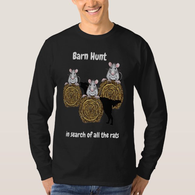 T-shirt Barn Hunt  search of rats with Flat coated Retriev (Devant)