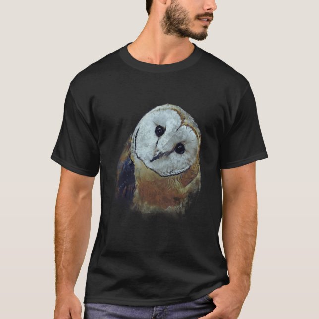 T-shirt Barn Owl Peinture Chouette Art Pour Noël (Devant)