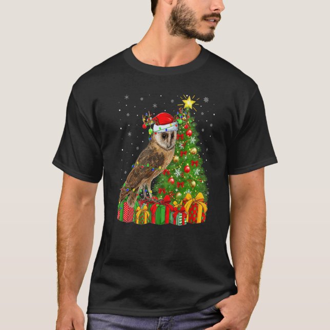T-shirt Barn Owl  Xmas Holiday Santa Barn Owl Christmas Tr (Devant)