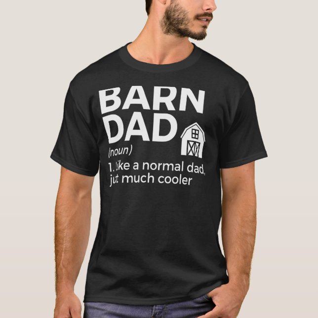 T-shirt Barn Papa Définition Cheval équitation (Devant)