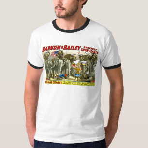 T-shirt Barnum et publicité d'affiche d'éléphants de