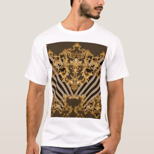 T-shirt Baroque d'or : conception motif géométrique