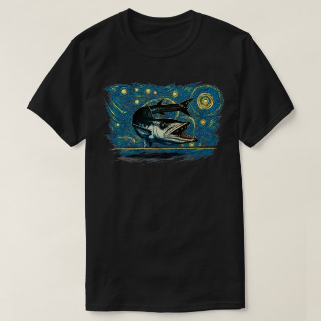 T-shirt Barracuda de style Vintage rétro (Design devant)