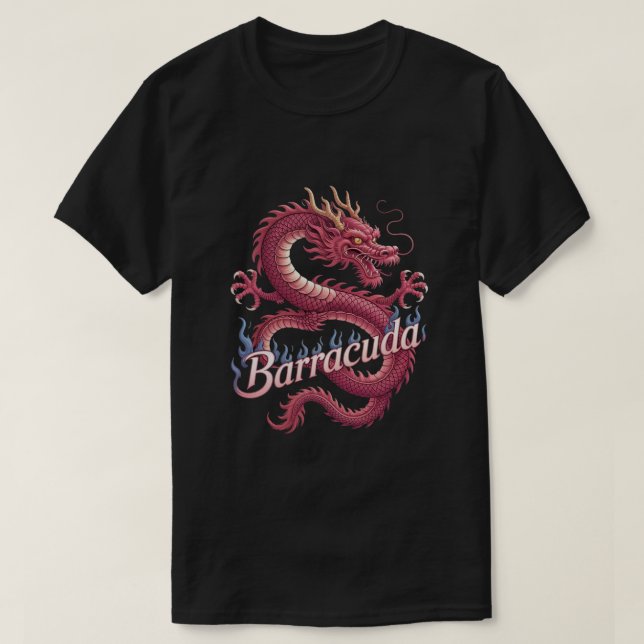 T-shirt "Barracuda" Dragon Rose Mythique  (Design devant)
