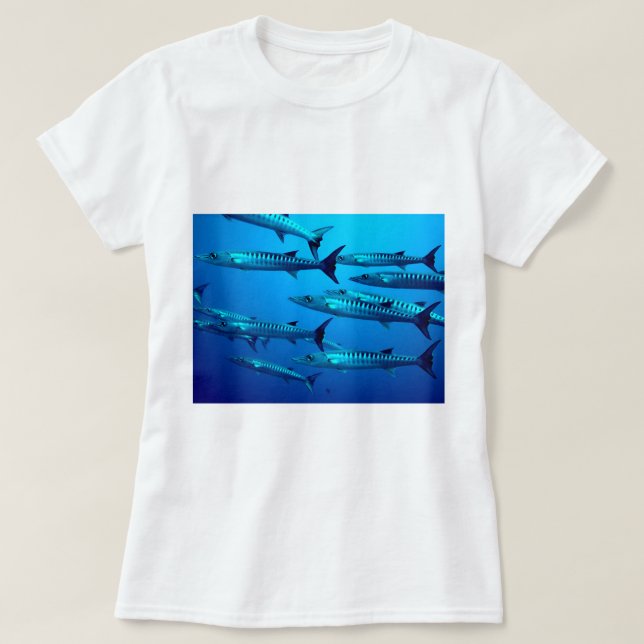 T-shirt barracuda plongée mer profonde océan eau tropicale (Design devant)