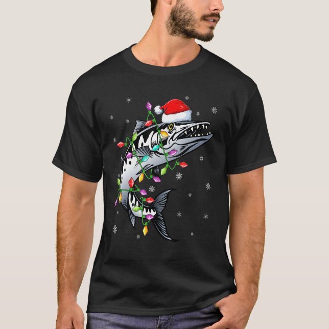 T-shirt Barracuda Poisson Xmas Éclairage Renne Barracuda C (Devant)