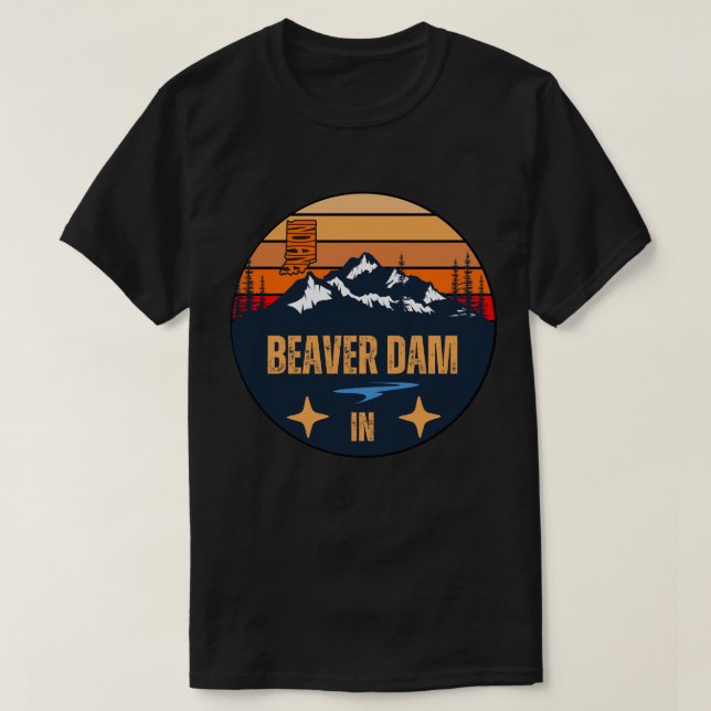 T-shirt Barrage de castors, Indiana (Design devant)