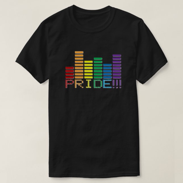 T-shirt Barre audio Rainbow gay pride (Design devant)