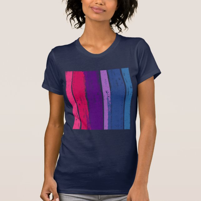 T-SHIRT BARRE BISEXUELLE D'ENCRE DE FIERTÉ - .PNG (Devant)