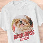T-shirt Barre Boss Animal Chien Photo Cool moderne Simple<br><div class="desc">Le design est simple avec un arrière - plan de couleur simple et la typographie sans serif pour un look super-héros.</div>