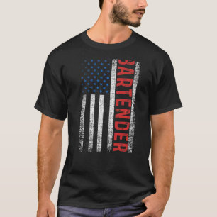 T-shirt Barre de Barre de Barre de Drapeau Américain