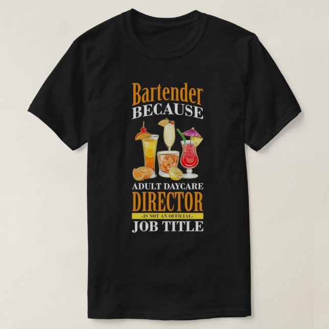 T-shirt Barre de Barre de Barre de Travail Bartender Pullo (Design devant)