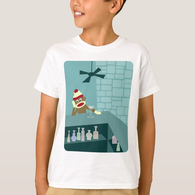 T-shirt Barre de Martini de singe de chaussette (Devant)