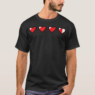 T-shirt Barre de santé en pixels de jeu vidéo rétro 80S 90