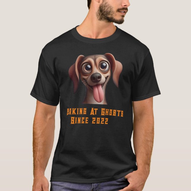T-shirt Barre Sur Ghosts Halloween Amoureux des chiens Per (Devant)