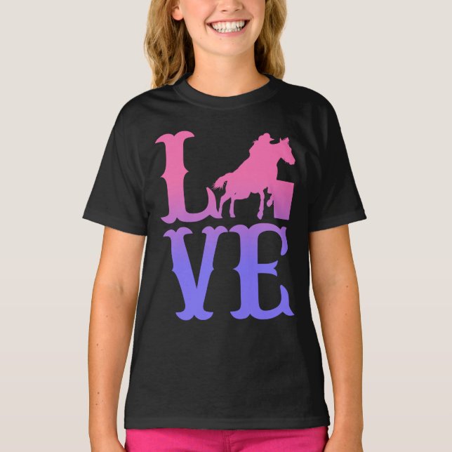 T-shirt Barrel Racer Love Horse équitation (Devant)