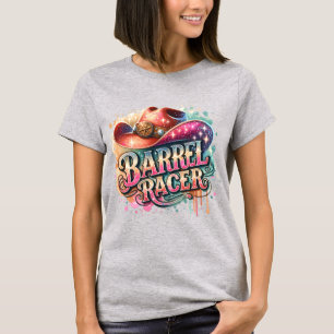 T-shirt Barrel Racer texte avec Casquette Western