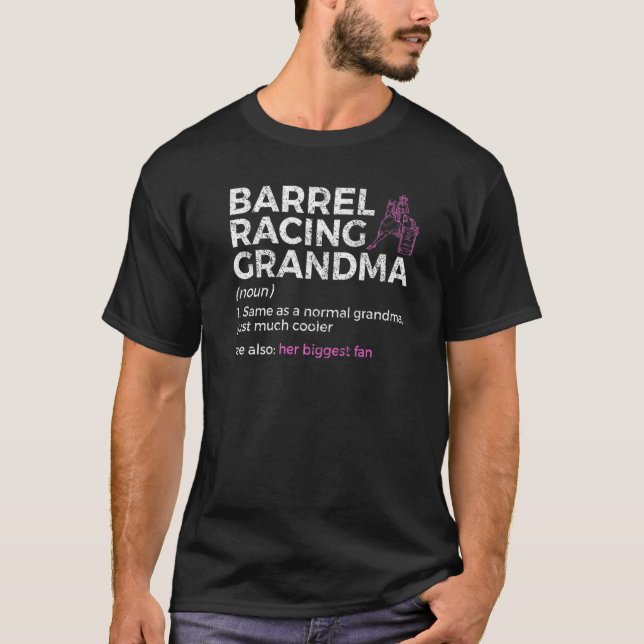 T-shirt Barrel Racing Grand-mère Son Plus Grand Fan Horse  (Devant)