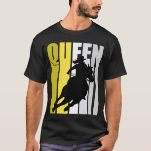 T-shirt Barrel Racing Queen Rodeo femmes Cowgirls Retro Ye