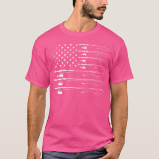 T-shirt Barres de pêche du drapeau américain
