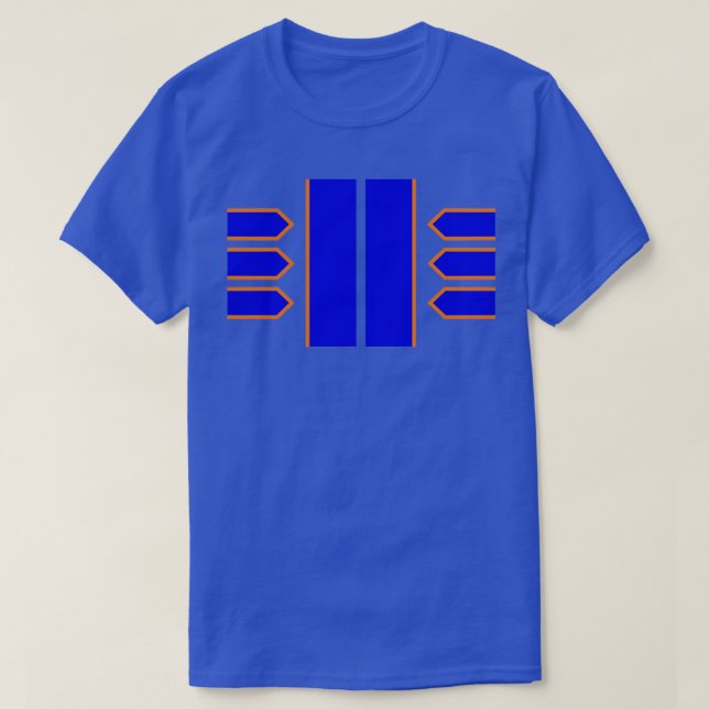 T-shirt Barres Regalia bleu et orange (Design devant)