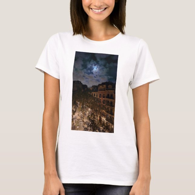 T-shirt Barrio Gotic, El Born Scène de rue de Barcelone (Devant)