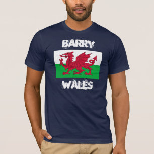 T-shirt Barry, Pays de Galles avec drapeau gallois