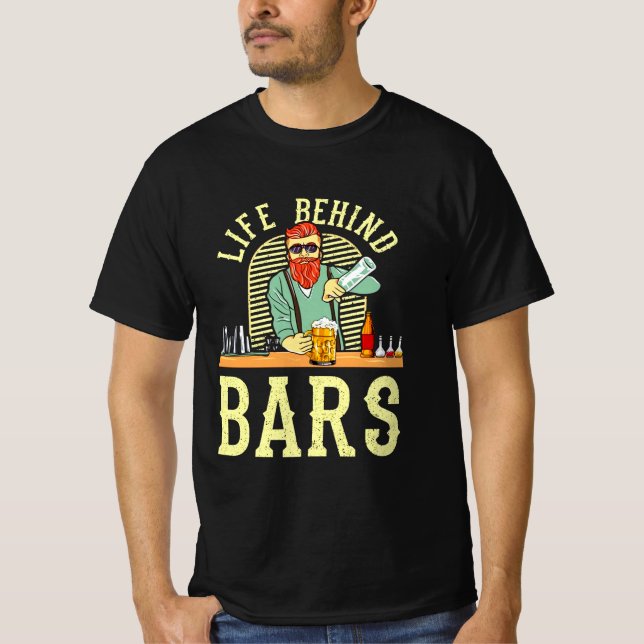 T-shirt Bars de barman amusants (Devant)