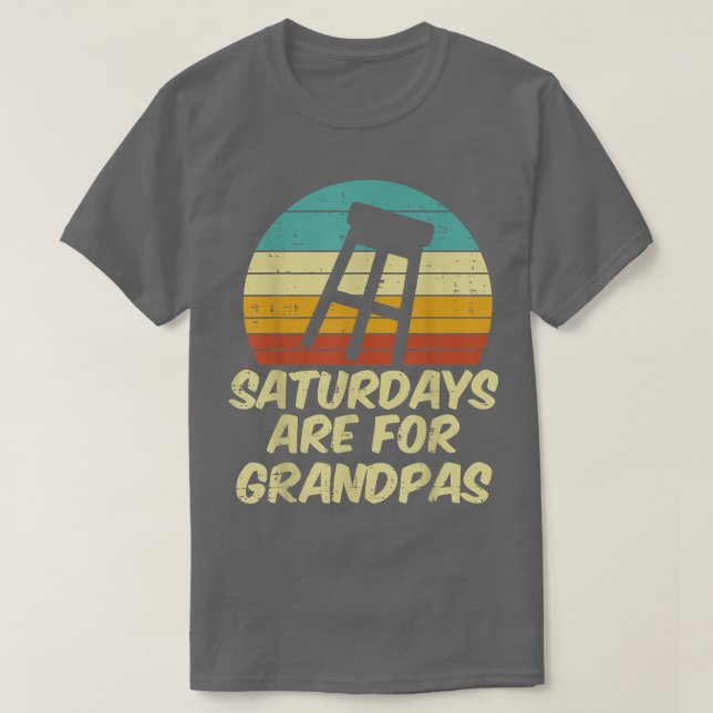 T-shirt Barstool Saturdays Are For Grandpas Sunset Retro F (Design devant)