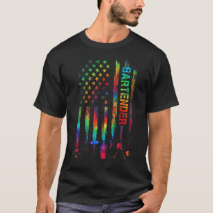 T-shirt Bartender Avec Drapeau Américain Tie Dye Bartendin