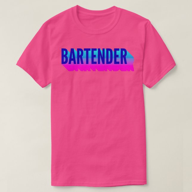 T-shirt Bartender Avec Ombre De Dégradé Long 2 (Design devant)