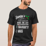 T-shirt Bartender Christmas Santas List Funny Naughty Nice<br><div class="desc">Bartender Christmas Santas List Funny Naughty Nice T Shirt</div>